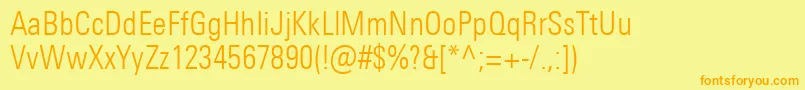UniversNextProLightCondensed Font – Orange Fonts on Yellow Background