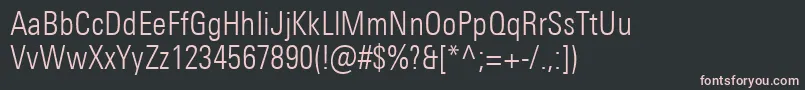フォントUniversNextProLightCondensed – 黒い背景にピンクのフォント