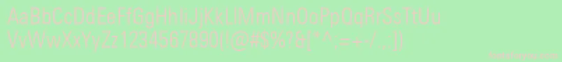 UniversNextProLightCondensed Font – Pink Fonts on Green Background