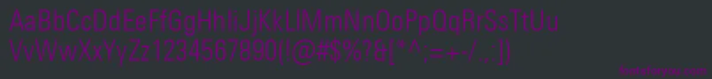 フォントUniversNextProLightCondensed – 黒い背景に紫のフォント