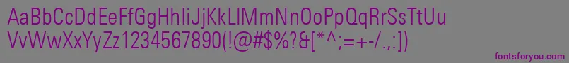 フォントUniversNextProLightCondensed – 紫色のフォント、灰色の背景