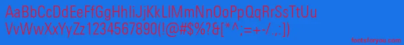 UniversNextProLightCondensed Font – Red Fonts on Blue Background