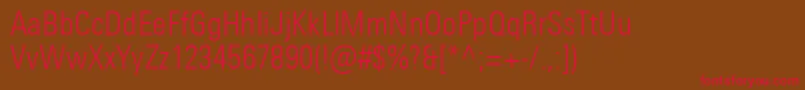 UniversNextProLightCondensed Font – Red Fonts on Brown Background
