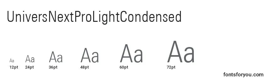 UniversNextProLightCondensed Font Sizes