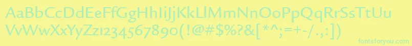 Police LegacySansMdOsItcTtMedium – polices vertes sur fond jaune