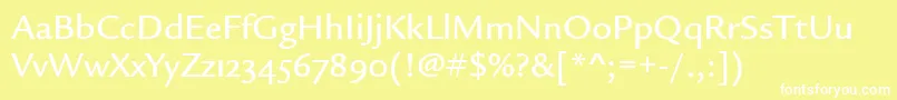 LegacySansMdOsItcTtMedium Font – White Fonts on Yellow Background