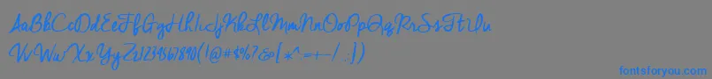 フォントBmdCheddarJack – 灰色の背景に青い文字