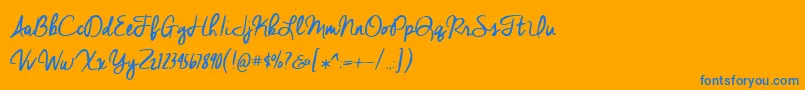 BmdCheddarJack Font – Blue Fonts on Orange Background