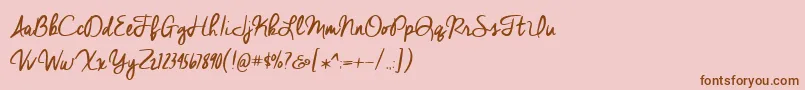 BmdCheddarJack Font – Brown Fonts on Pink Background