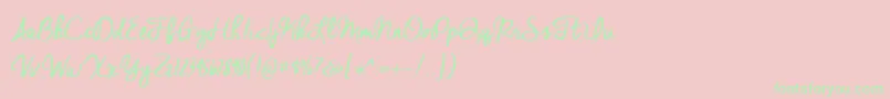 BmdCheddarJack Font – Green Fonts on Pink Background