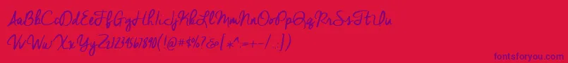 BmdCheddarJack Font – Purple Fonts on Red Background