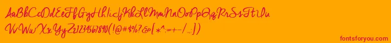 BmdCheddarJack Font – Red Fonts on Orange Background