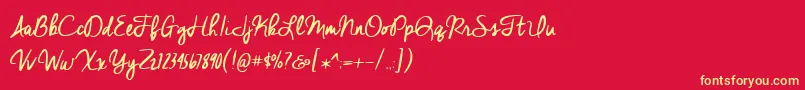 BmdCheddarJack Font – Yellow Fonts on Red Background