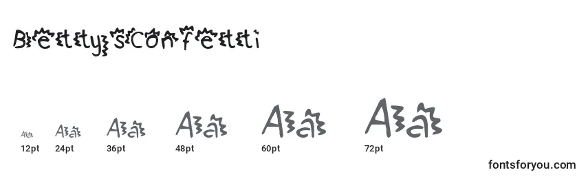 BettysConfetti Font Sizes