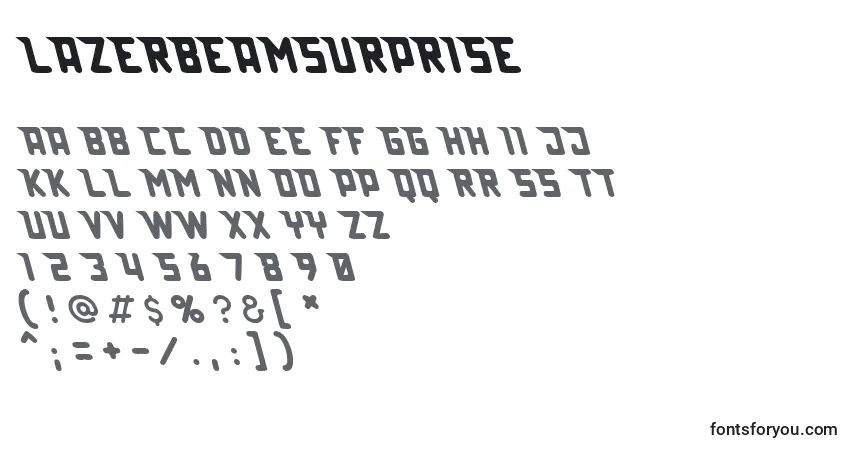 Lazerbeamsurprise-fontti – aakkoset, numerot, erikoismerkit