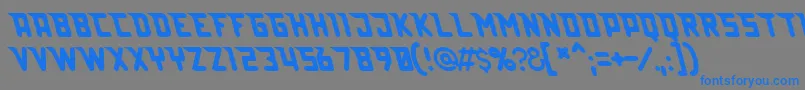 フォントLazerbeamsurprise – 灰色の背景に青い文字