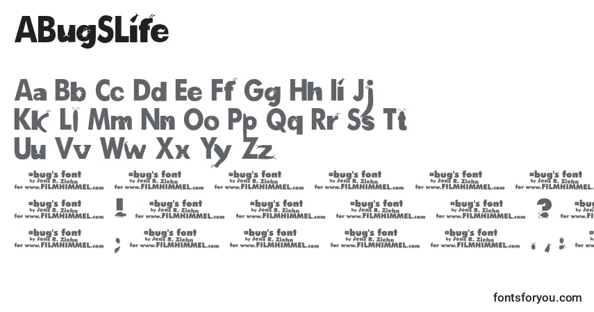 A fonte ABugSLife – alfabeto, números, caracteres especiais