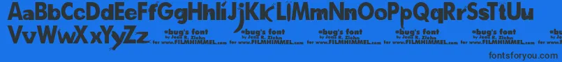 ABugSLife Font – Black Fonts on Blue Background