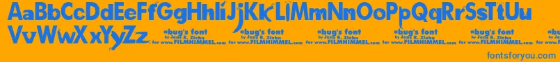 ABugSLife Font – Blue Fonts on Orange Background