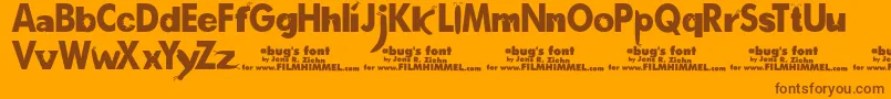 ABugSLife Font – Brown Fonts on Orange Background