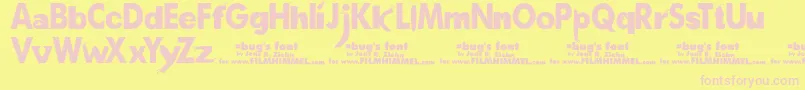 ABugSLife Font – Pink Fonts on Yellow Background