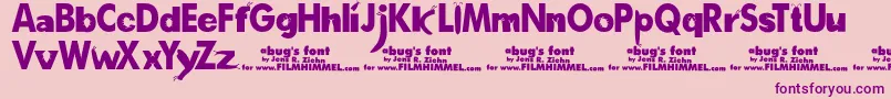 ABugSLife Font – Purple Fonts on Pink Background