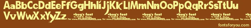 ABugSLife Font – Yellow Fonts on Brown Background