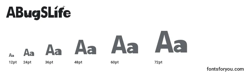Размеры шрифта ABugSLife