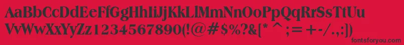 AmericanaExtraBoldCondensedBt-Schriftart – Schwarze Schriften auf rotem Hintergrund