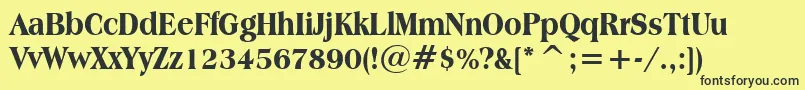 AmericanaExtraBoldCondensedBt Font – Black Fonts on Yellow Background