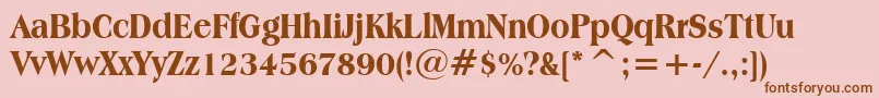 AmericanaExtraBoldCondensedBt-Schriftart – Braune Schriften auf rosa Hintergrund