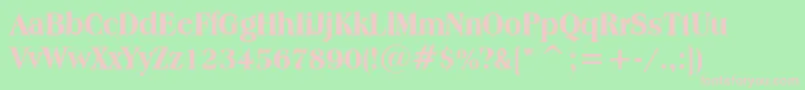 AmericanaExtraBoldCondensedBt-fontti – vaaleanpunaiset fontit vihreällä taustalla