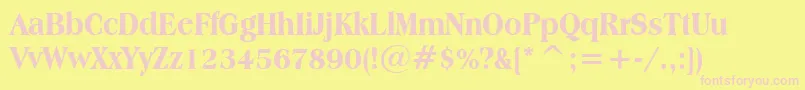 AmericanaExtraBoldCondensedBt Font – Pink Fonts on Yellow Background