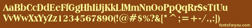 AmericanaExtraBoldCondensedBt Font – Yellow Fonts on Brown Background