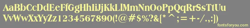 AmericanaExtraBoldCondensedBt Font – Yellow Fonts on Gray Background
