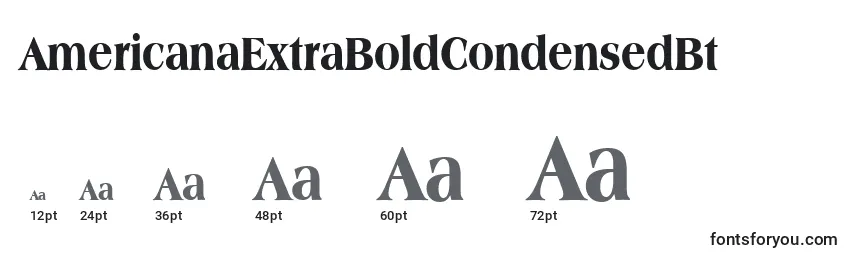 Размеры шрифта AmericanaExtraBoldCondensedBt