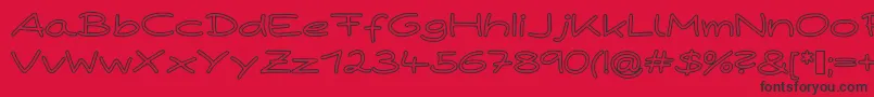 PaperPlaneHollow Font – Black Fonts on Red Background