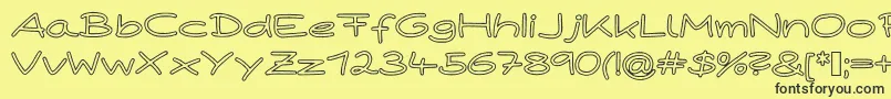 PaperPlaneHollow Font – Black Fonts on Yellow Background