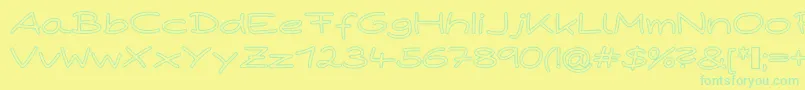 PaperPlaneHollow Font – Green Fonts on Yellow Background