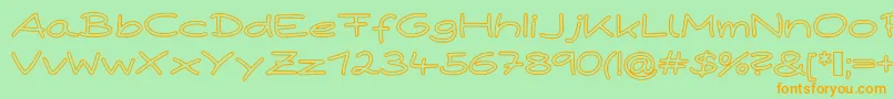 PaperPlaneHollow Font – Orange Fonts on Green Background