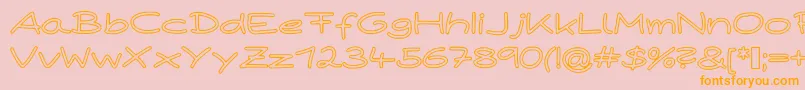 PaperPlaneHollow-Schriftart – Orangefarbene Schriften auf rosa Hintergrund