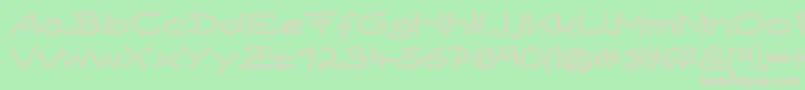 PaperPlaneHollow-fontti – vaaleanpunaiset fontit vihreällä taustalla