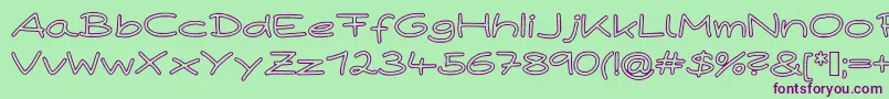 PaperPlaneHollow Font – Purple Fonts on Green Background