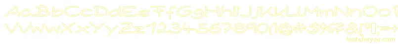 PaperPlaneHollow Font – Yellow Fonts on White Background