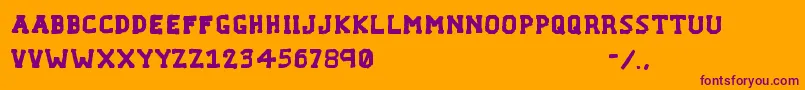F...Vermont Font – Purple Fonts on Orange Background