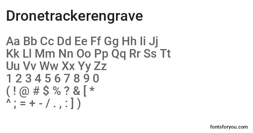 Schriftart Dronetrackerengrave – Alphabet, Zahlen, spezielle Symbole