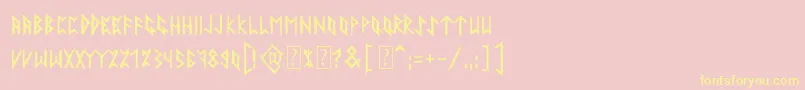 AncientRunes11 Font – Yellow Fonts on Pink Background