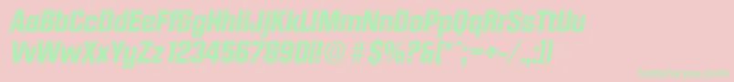 DiamanteserialXboldItalic Font – Green Fonts on Pink Background