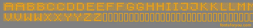 フォントDiodos – オレンジの文字は灰色の背景にあります。
