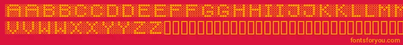 Diodos-Schriftart – Orangefarbene Schriften auf rotem Hintergrund